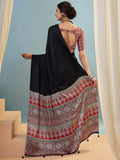 Modal Black Printed Saree | EZB GF02 LUX 22006 - EZBER