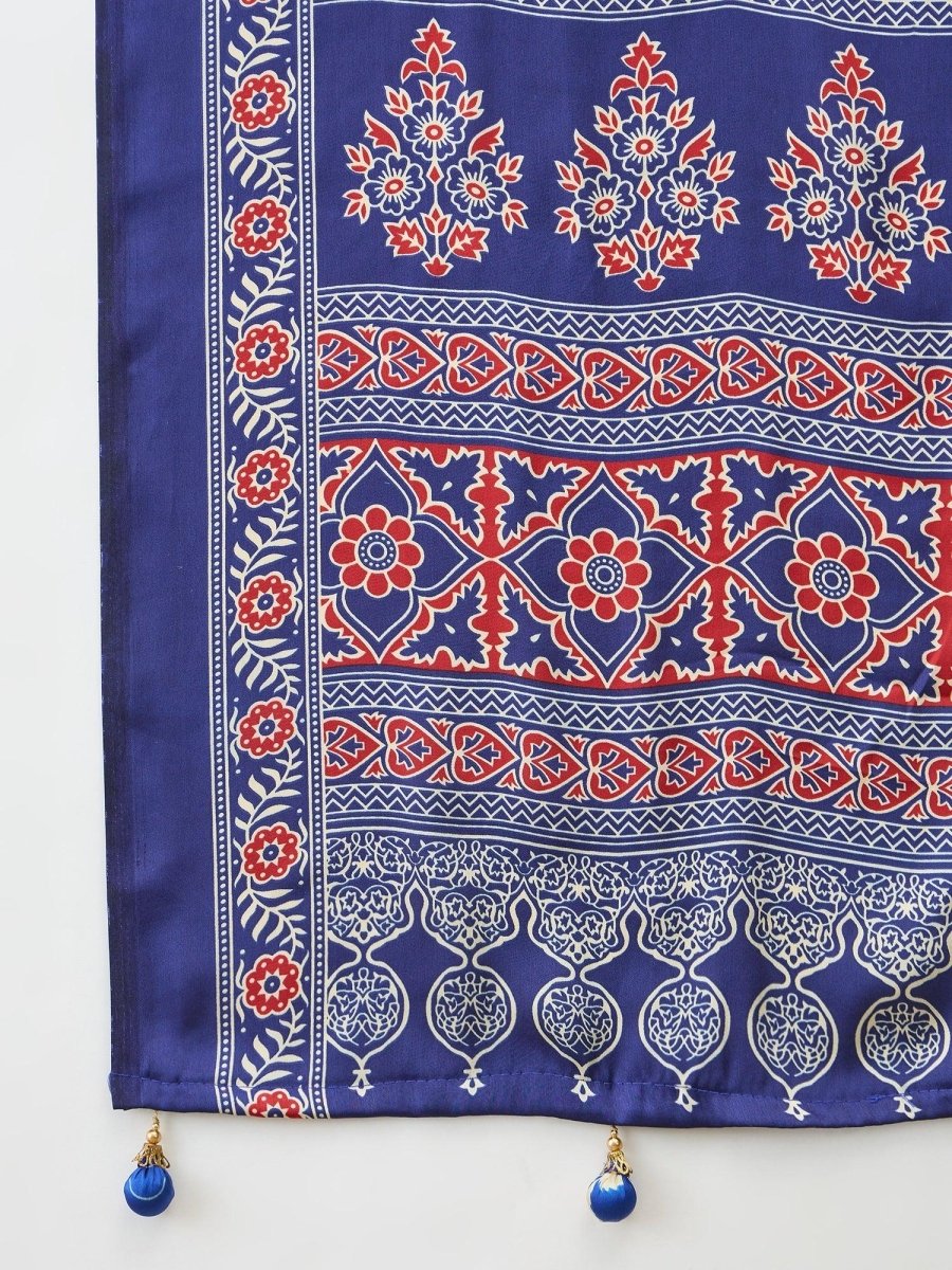 Modal Blue Printed Saree | EZB GF02 LUX 16005 - EZBER