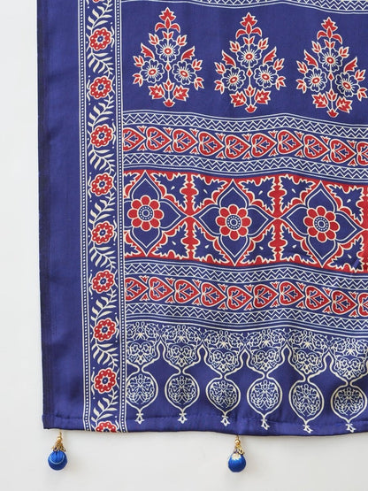 Modal Blue Printed Saree | EZB GF02 LUX 16005 - EZBER