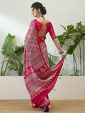 Modal Pink Printed Saree | EZB GF02 LUX 16004