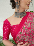 Modal Pink Printed Saree | EZB GF02 LUX 16004 - EZBER