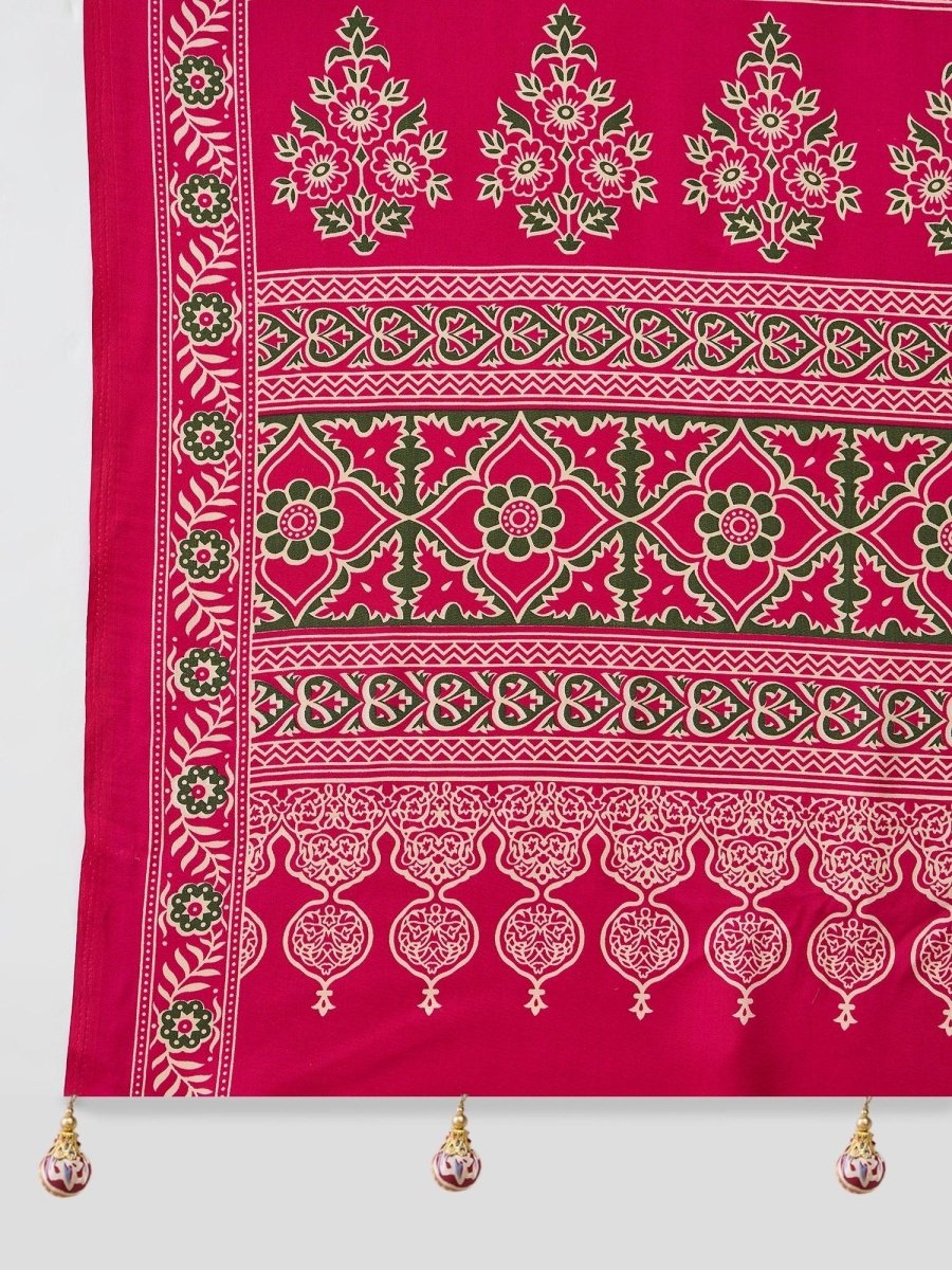 Modal Pink Printed Saree | EZB GF02 LUX 16004 - EZBER