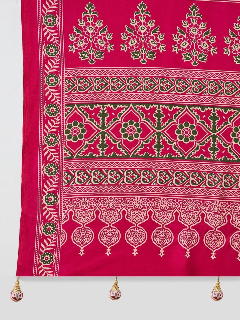 Modal Pink Printed Saree | EZB GF02 LUX 16004 - EZBER