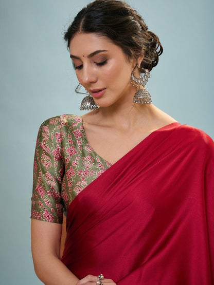 Modal Pink Printed Saree | EZB GF02 LUX 22002 - EZBER