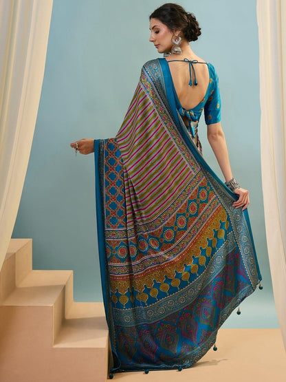 Modal Raama Printed Saree | EZB GF02 LUX 24002 - EZBER