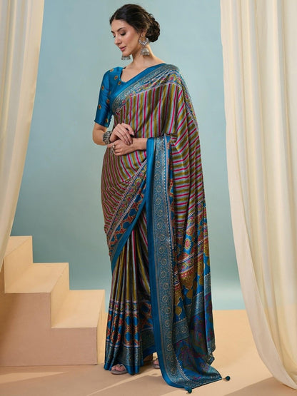 Modal Raama Printed Saree | EZB GF02 LUX 24002 - EZBER