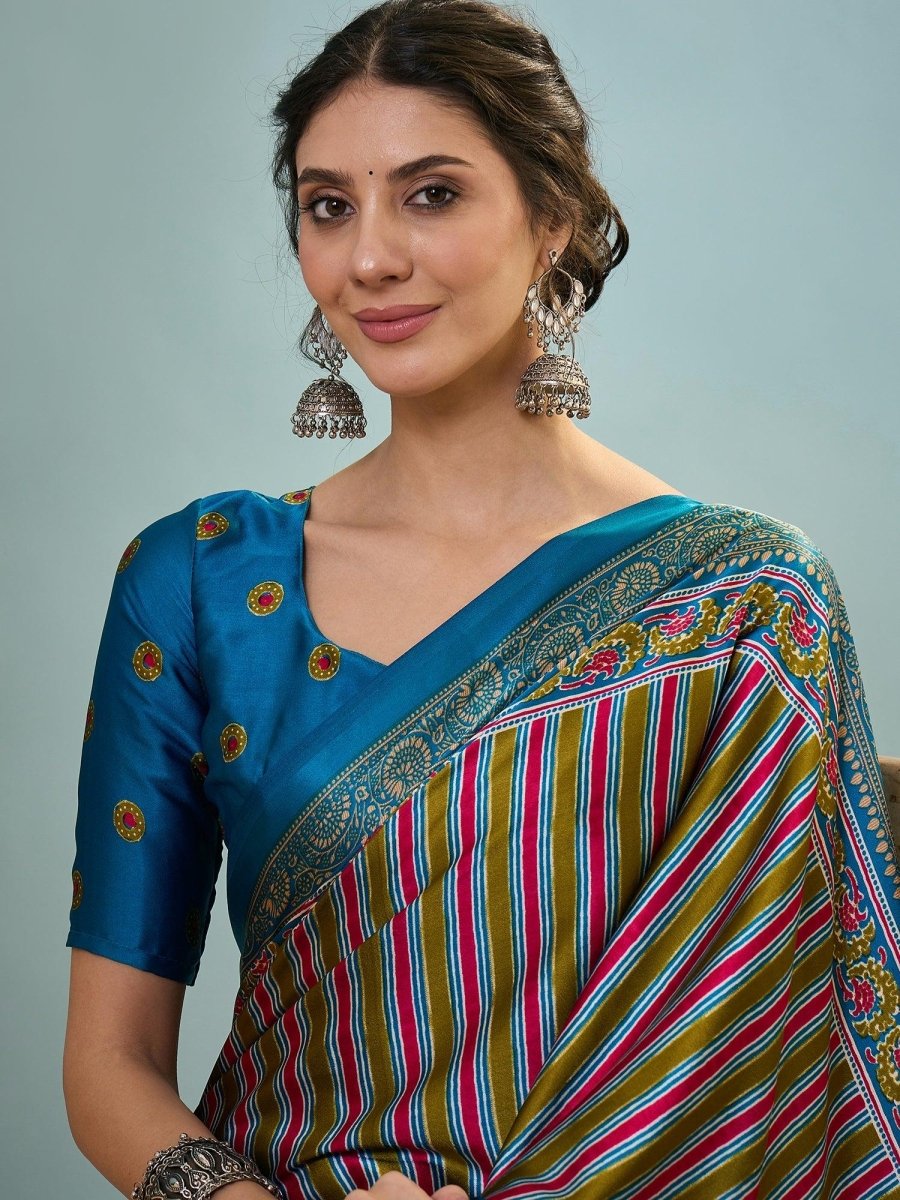 Modal Raama Printed Saree | EZB GF02 LUX 24002 - EZBER