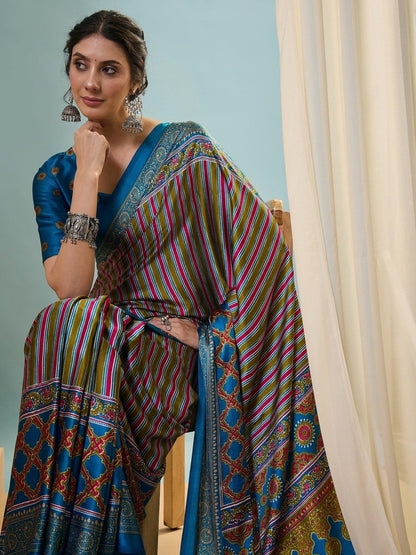 Modal Raama Printed Saree | EZB GF02 LUX 24002 - EZBER