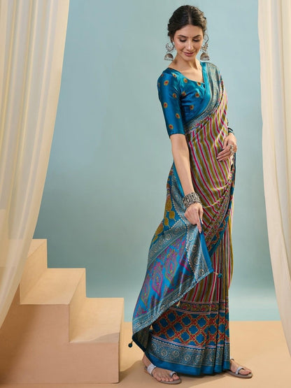 Modal Raama Printed Saree | EZB GF02 LUX 24002 - EZBER