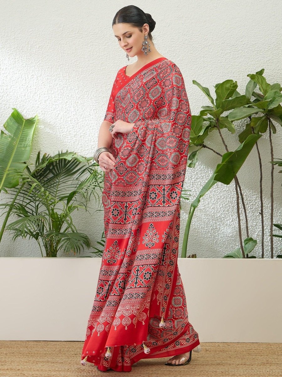 Modal Raani Printed Saree | EZB GF02 LUX 16006 - EZBER