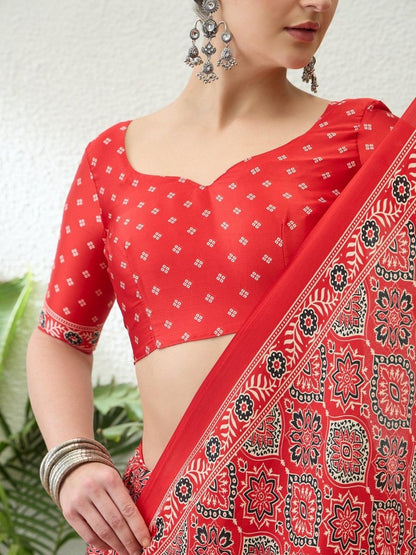Modal Raani Printed Saree | EZB GF02 LUX 16006 - EZBER