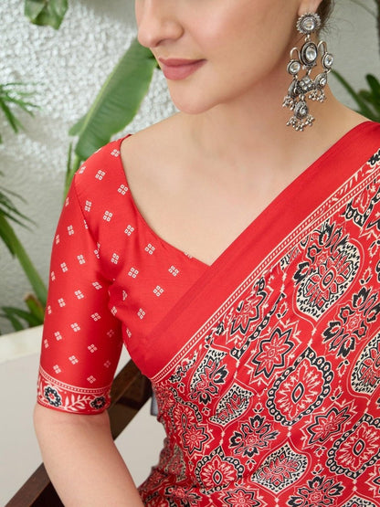 Modal Raani Printed Saree | EZB GF02 LUX 16006 - EZBER