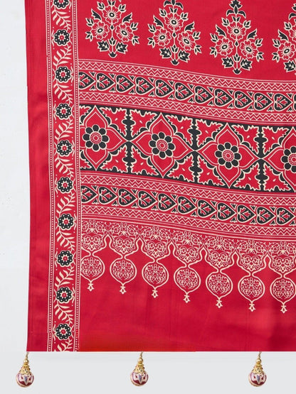 Modal Red Printed Saree | EZB GF02 LUX 16001 - EZBER