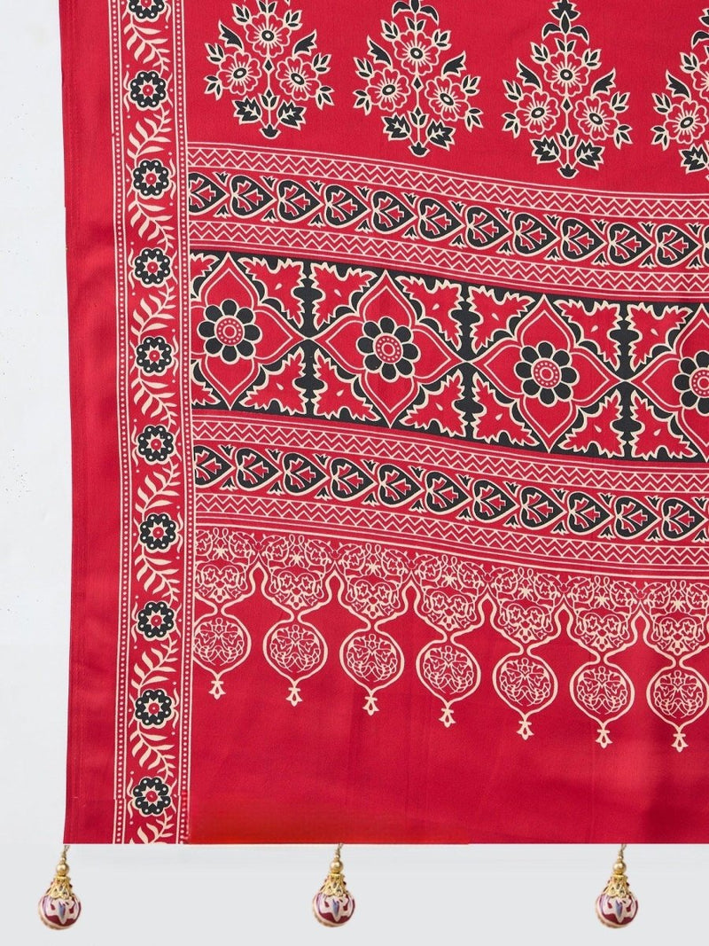 Modal Red Printed Saree | EZB GF02 LUX 16001 - EZBER
