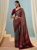 Modal Red Printed Saree | EZB GF02 LUX 24005 - EZBER
