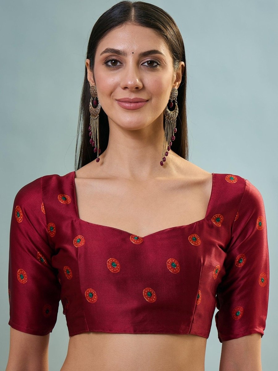 Modal Red Printed Saree | EZB GF02 LUX 24005 - EZBER