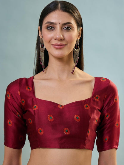 Modal Red Printed Saree | EZB GF02 LUX 24005 - EZBER