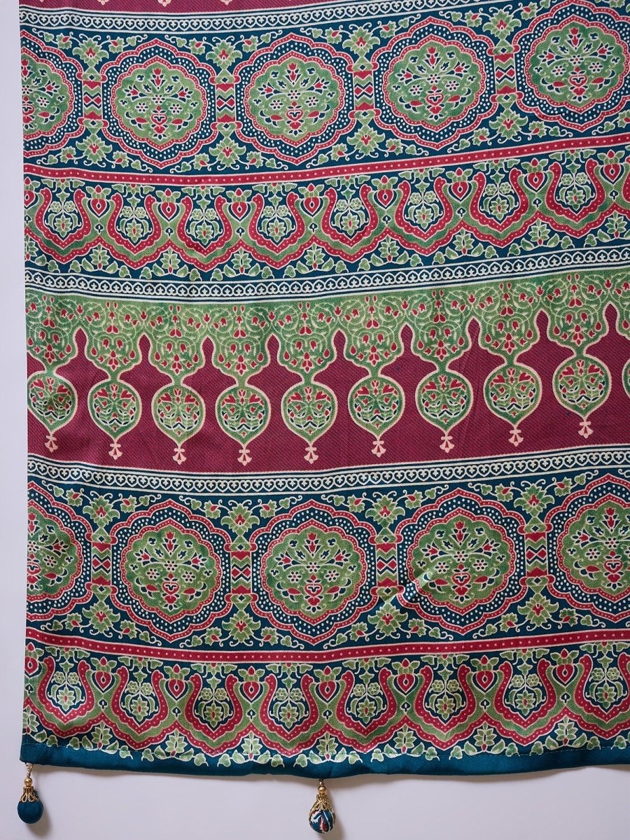 Modal Teal Printed Saree | EZB GF02 LUX 22001 - EZBER