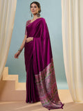 Modal Wine Printed Saree | EZB GF02 LUX 22005 - EZBER