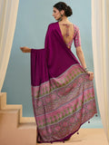 Modal Wine Printed Saree | EZB GF02 LUX 22005 - EZBER
