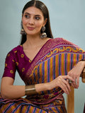 Modal Wine Printed Saree | EZB GF02 LUX 24004