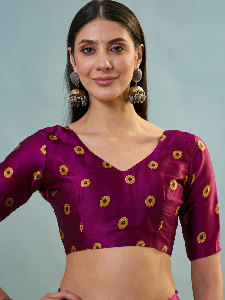 Modal Wine Printed Saree | EZB GF02 LUX 24004 - EZBER