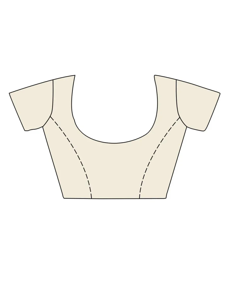 Multi Colour Mulmul Cottons Saree With Blouse Piece - EZBER