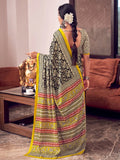 Multi Colour Mulmul Cottons Saree With Blouse Piece - EZBER
