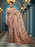 Multi Pashmina Soft Silk Festive Wear Saree With Blouse Piece - EZBER