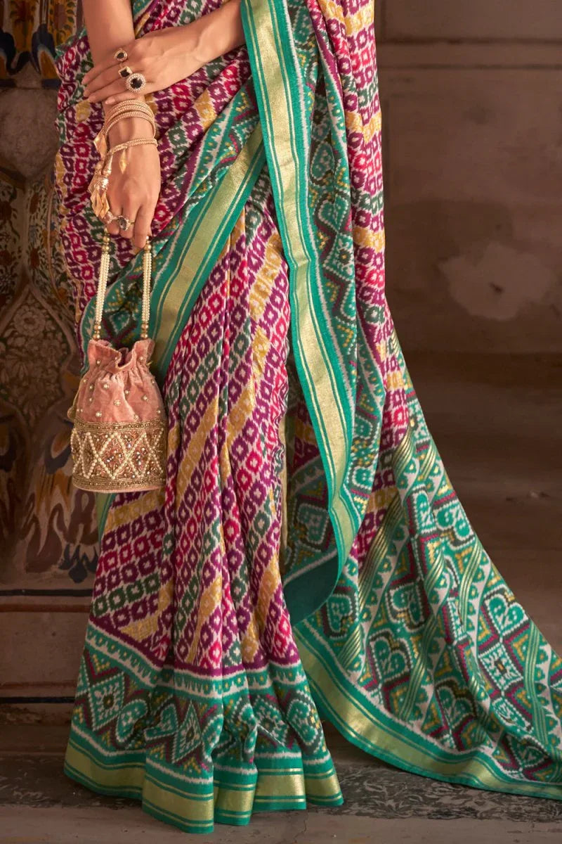 Multicolour Patola Saree - EZBER