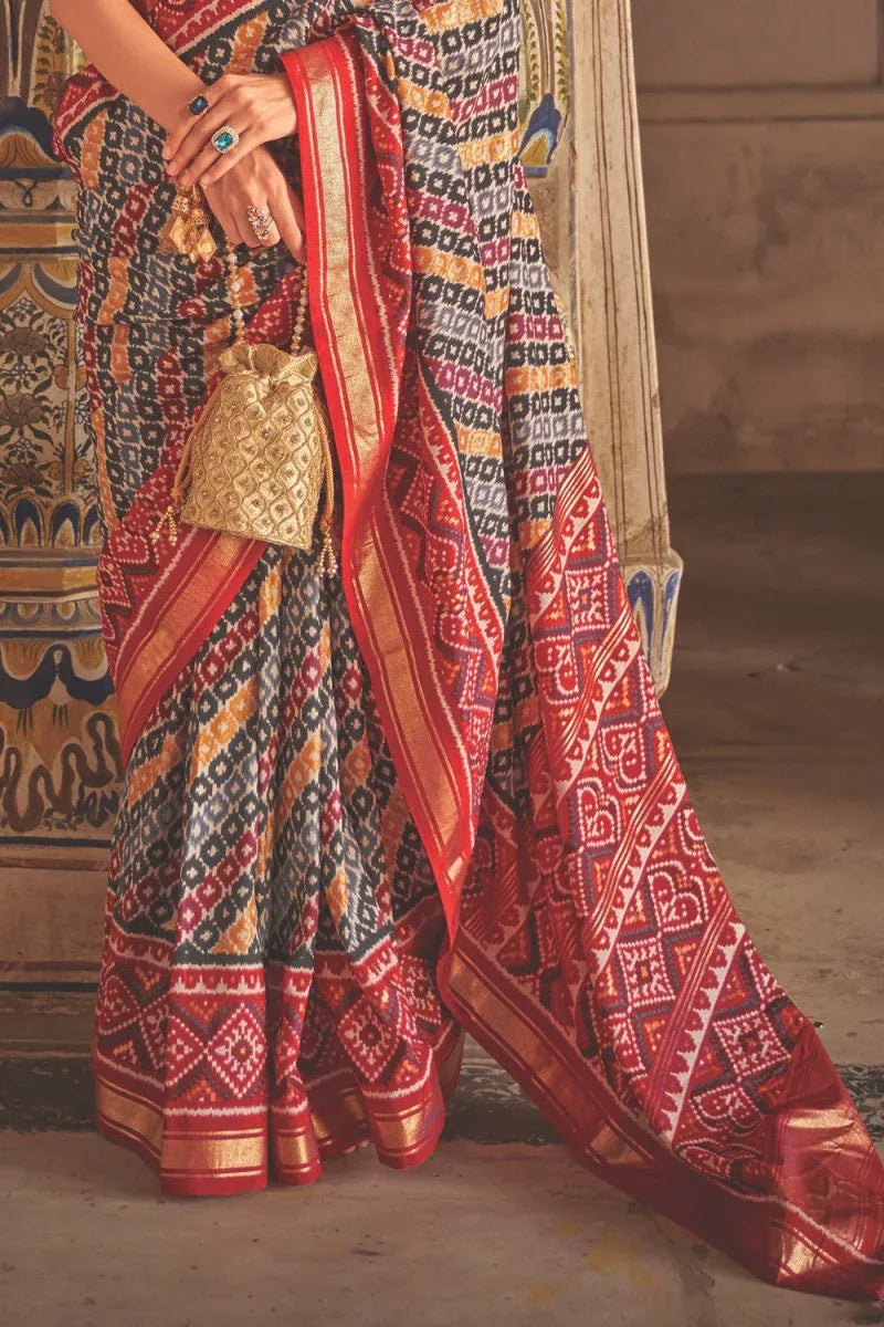 Multicolour Patola Saree - EZBER