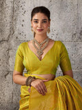 Mustard Kanjivaram Silk Blend Brocade Saree | EZB SI04 SUPRS1001 - EZBER