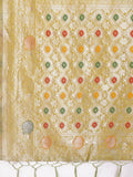 Mustard Linen Cotton Brocade Saree | EZB SI04 ASBUL1001 - EZBER