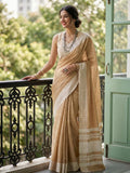 Mustard Linen Cotton Handloom Saree | EZB SI04 SU1004 - EZBER