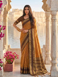Mustard Silk Blend Handloom Saree | EZB SI04 SUKAS1003 - EZBER