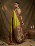 Mustard Silk Blend Handloom Saree | EZB SI04 SUMER1004 - EZBER