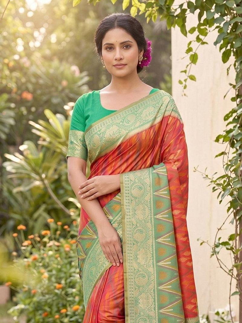 Mustard Soft Silk Stripe N Motif Saree | EZB SI04 SRPOC7006 - EZBER