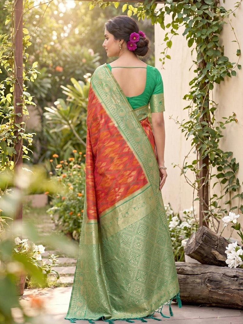 Mustard Soft Silk Stripe N Motif Saree | EZB SI04 SRPOC7006 - EZBER