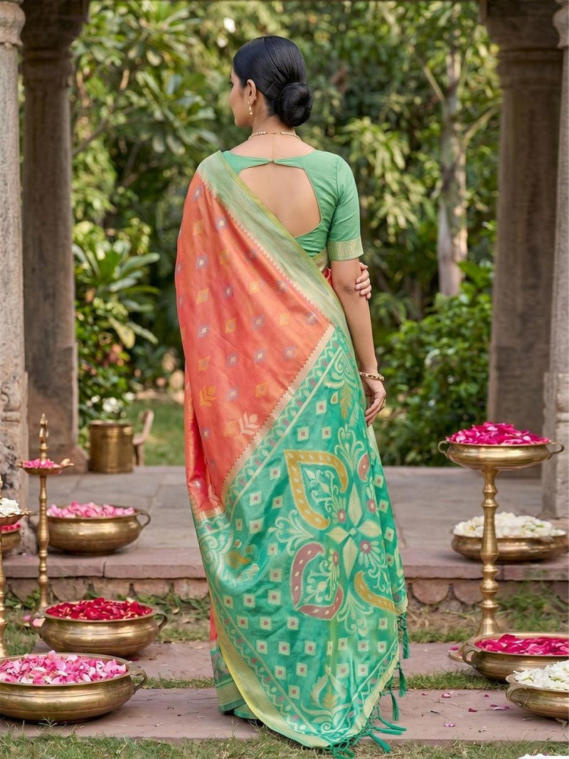 Mustard Soft Silk Stripe N Motif Saree | EZB SI04 SRPOC8007 - EZBER