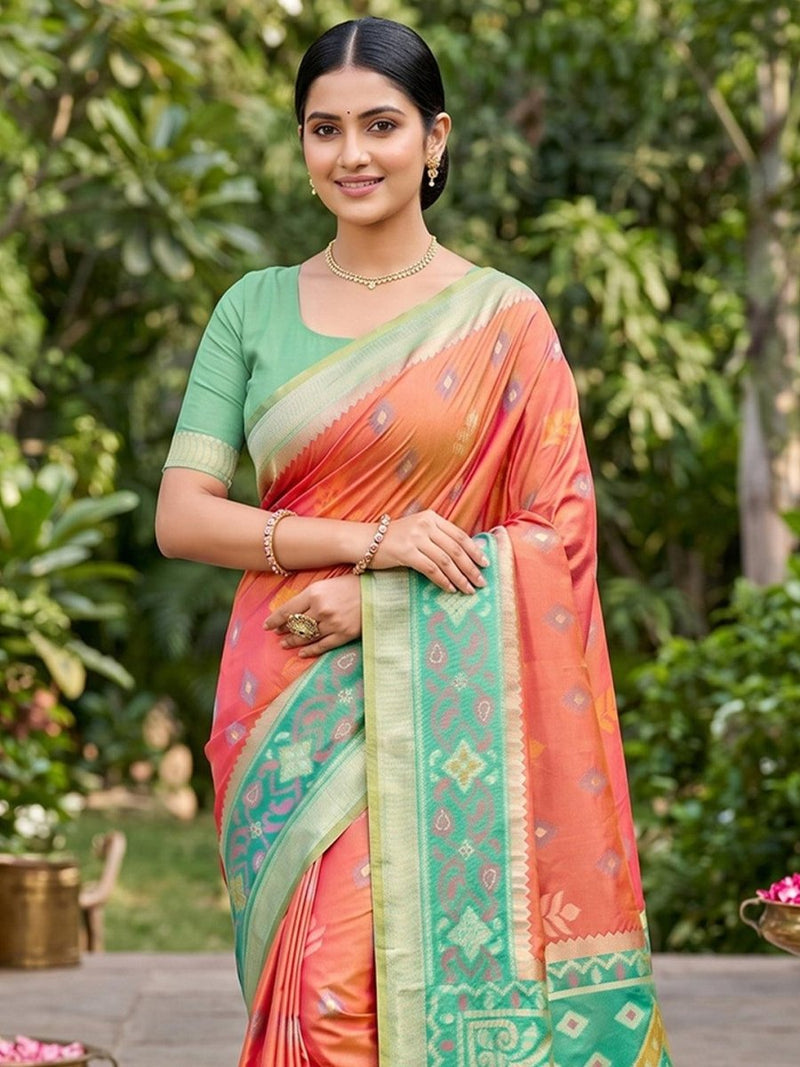 Mustard Soft Silk Stripe N Motif Saree | EZB SI04 SRPOC8007 - EZBER