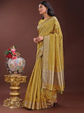 Mustrad Organza Saree With Blouse Piece - EZBER
