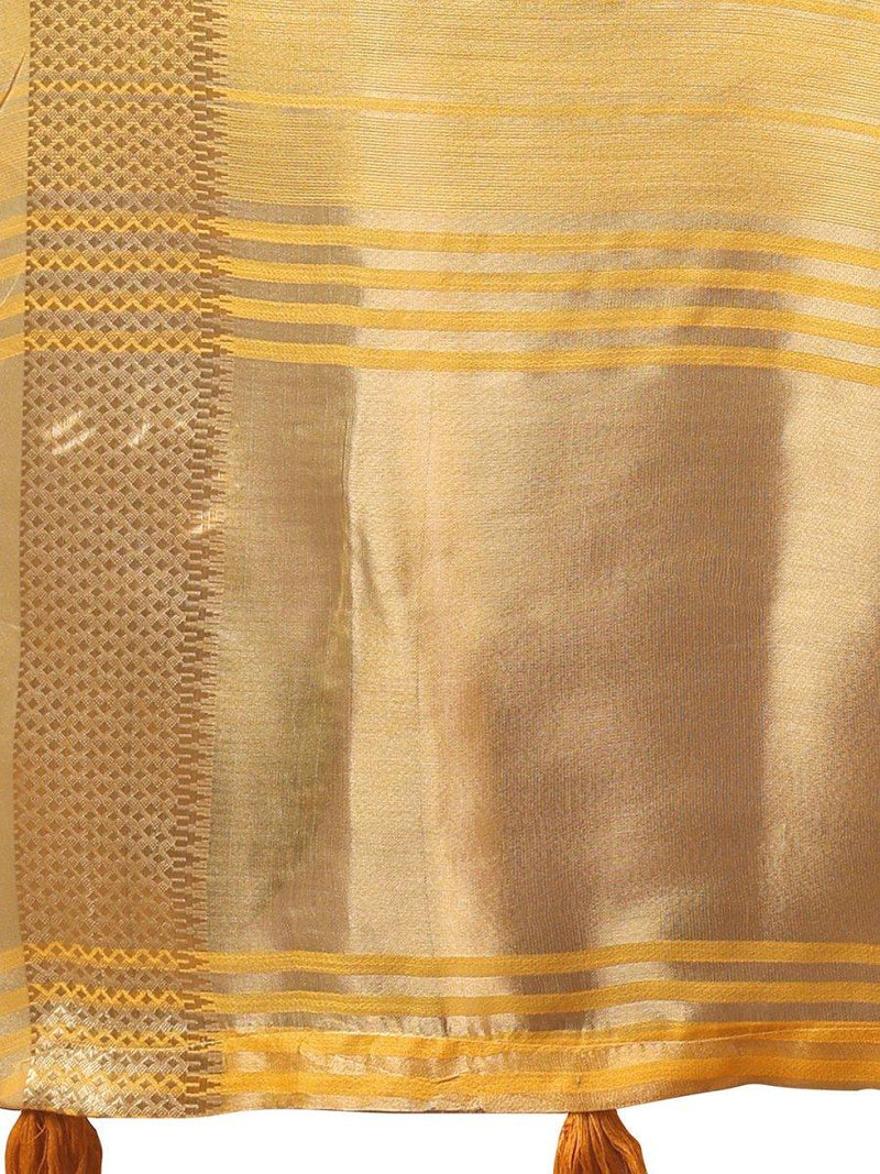 Mustrad Organza Saree With Blouse Piece - EZBER