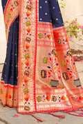 Navy Blue Paithani Saree - EZBER