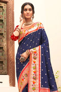 Navy Blue Paithani Saree - EZBER