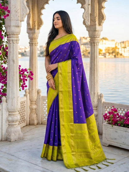 Navy Silk Blend Handloom Saree | EZB SI04 SUKAS1005 - EZBER