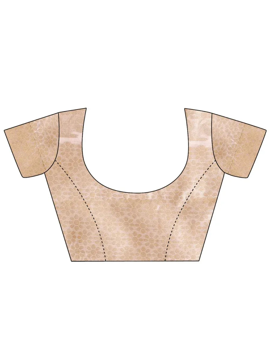 Off White Cotton Saree With Blouse Piece - EZBER