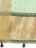 Olive Green Organza Saree With Blouse Piece - EZBER