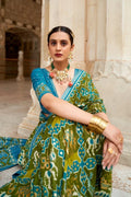 Olive Green Patola Saree - EZBER