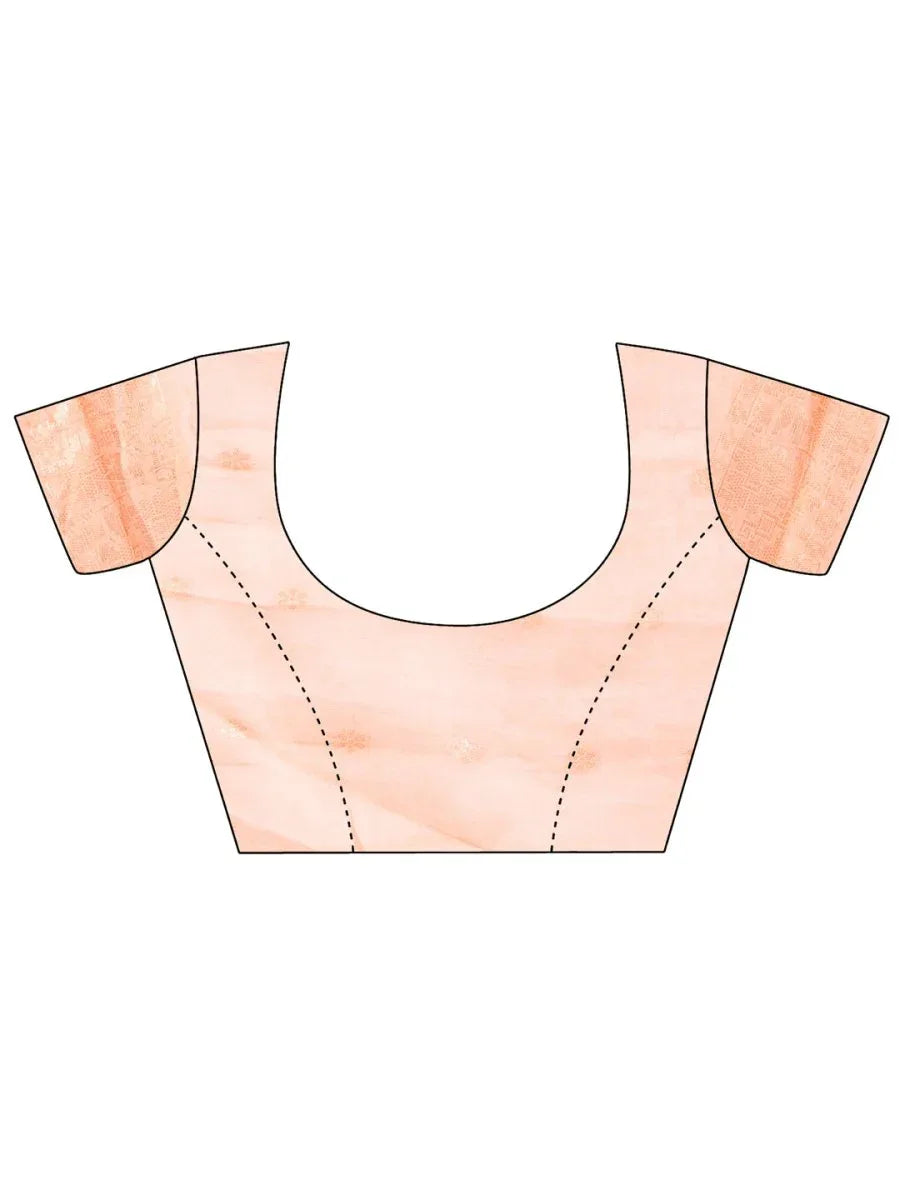 Orange Cotton Saree With Blouse Piece - EZBER