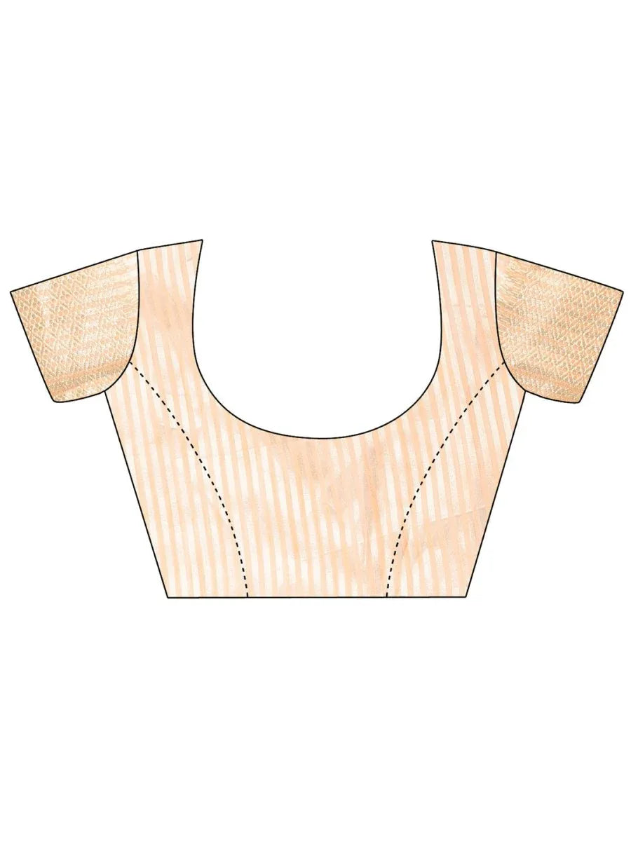 Orange Cotton Saree With Blouse Piece - EZBER